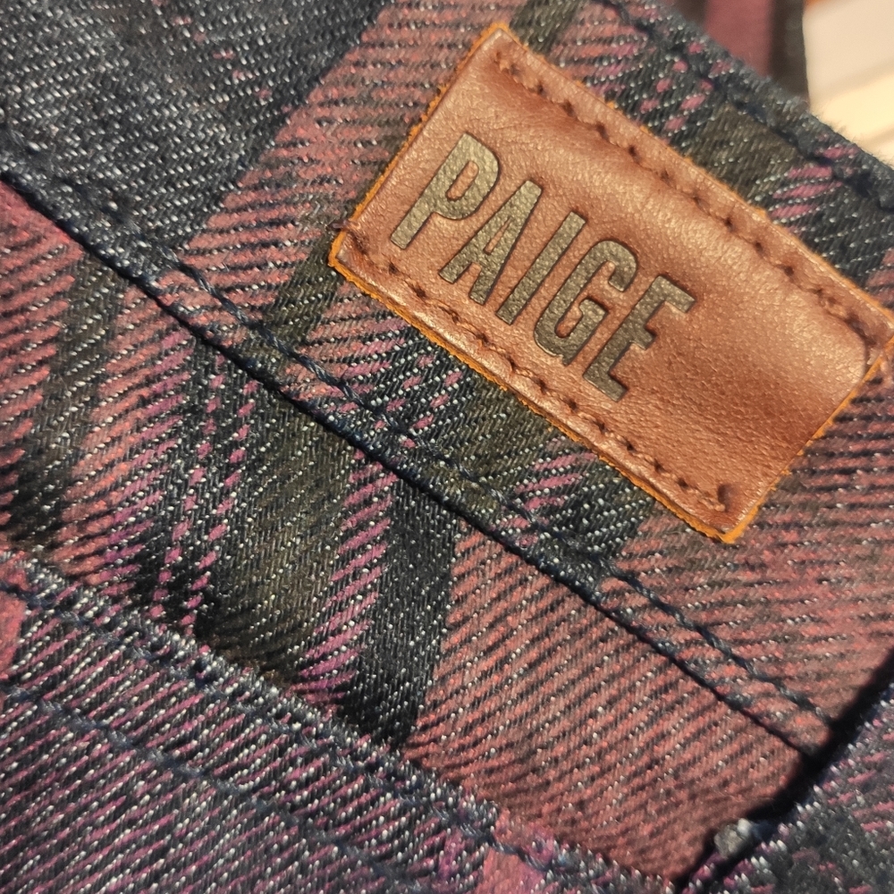 New Paige plaid skinny ankle jeans - Picture 6 of 13